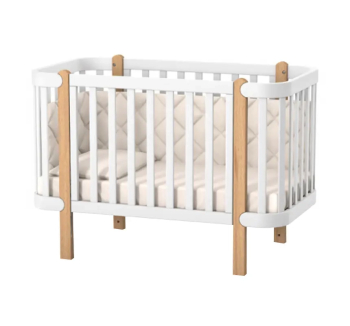 Ліжко для немовлят Верес Монако ЛД 5 05.3.1.21.06 з роликами 34.3.1.1.1.4.06 120x60 Білий (Білий/Буковий Сірий) фото-2