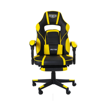 Кресло геймерское AMF VR Racer Dexter Webster Желтый (PU Черный/Желтый) фото-2