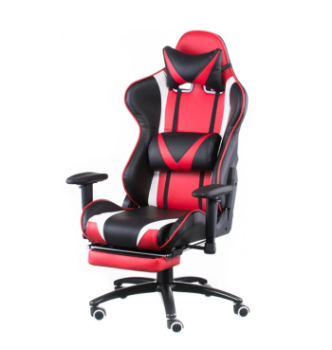 Кресло геймерское Special4you ExtremeRace с подножкой Красный (Чёрный/Красный) фото-1