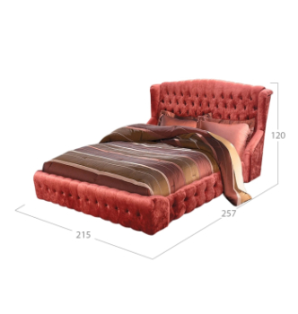 Кровать DLS Глория 200x180 Красный (ZEUS DELUXE berry) фото-2