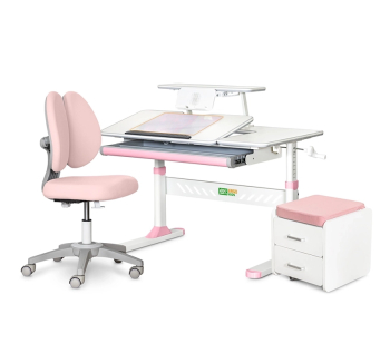 Комплект ErgoKids TH-320 (парта+крісло Y-412 Lite+тумба BD C3) Рожевий (Рожевий)