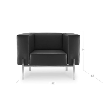 Кресло DLS Тандем-1-КС 112x92 Черный (ZEUS DELUXE black Черный RAL-9017) фото-2