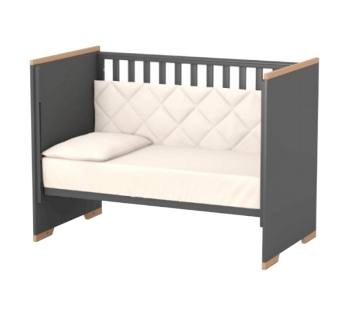 Кровать для новорожденных Верес Сиэтл ЛД 9 09.3.1.37 с системой крепления 46.10.1.01 120x60 Серый (Темно-серый/Буковый Белый) фото-2