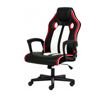 Кресло геймерское GT Racer X-2301 Черный (ЧерныйPU/БелыйPU/Красный) фото-1