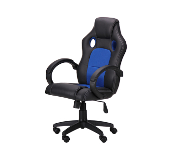 Кресло геймерское AMF Chase Черный (PU Черный Синий) фото-1