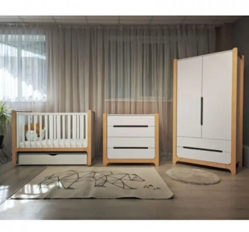 Спальня дитяча Верес Ніцца 1 з комодом 33.2.36.2 зі знімним пеленатором 36.5 Білий (Білий/Буковий Білий) фото-1