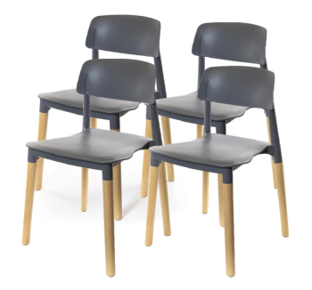 Комплект стульев АКЛАС Фредо EX 4 шт Серый (Серый) фото-1
