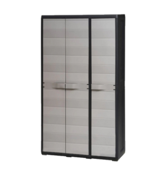 Шкаф хозяйственный Toomax Elegance S 3-х дверный 97x38x171 Серый (Черный-серый) фото-1