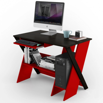 Стол компьютерный Comfy-Home Zhuk 100x59 Коричневый (Венге Красный)