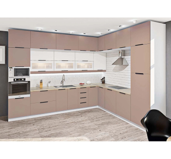 Тумба нижняя кухонная Комфорт Мебель Модульные кухни Лофт крашеный Н30.82.1Д. угловая полуоткрытая 30x45x82 Серый (Титан матовый К-037 Белый) фото-2