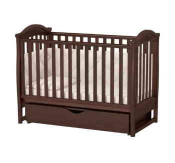 Ліжко для немовлят Верес ЛД3 03.3.1.1 з маятником та шухлядою 40.2.1 120x60 Коричневий (Горіх) фото-1