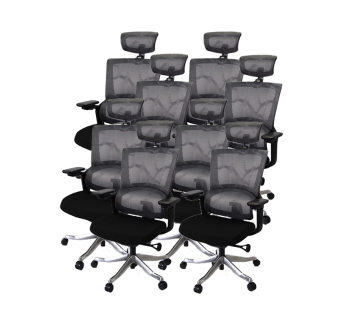 Комплект крісел АКЛАС Кантос MB 8 шт Сірий (Сірий/Чорний) фото-1