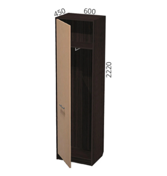 Шкаф гардероб ROKO Алиса ШО 600 (2) 60x45x220 Серый (Пепельный) фото-2