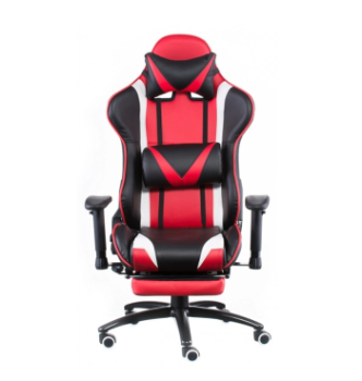 Кресло геймерское Special4you ExtremeRace с подножкой Красный (Чёрный/Красный) фото-2