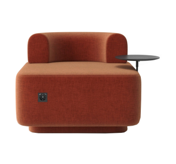 Кресло Wudus Plump с розеткой и столиком 80x80 Черный (Clivia Graphite) фото-1
