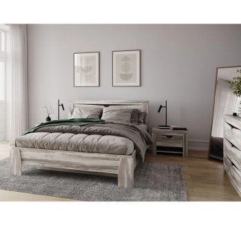 Ліжко Світ меблів Соломія 2-сп (1.6) 200x160 Сірий (Юкон Дерев'яний) фото-2