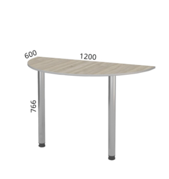 Стол приставной Тиса Мебель СМ-32/2 120x60 Серый (Серый) фото-2