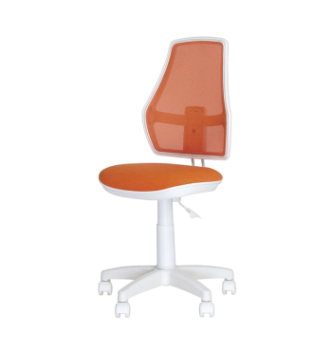 Кресло детское Новый Стиль Fox GTS White PL55 Оранжевый (C-76 OH 9) фото-1