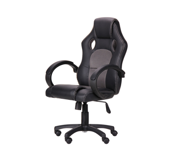 Кресло геймерское AMF Chase Черный (PU Черный Серый) фото-1