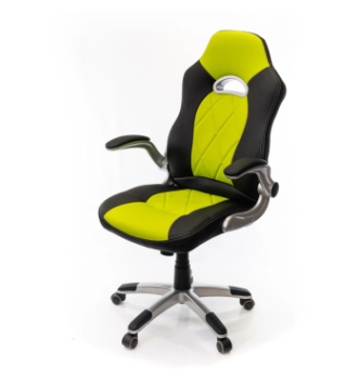 Кресло геймерское АКЛАС Форсаж 8 PL GTR TILT Зеленый (PU-черный/салатовый) фото-1