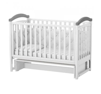 Ліжко для немовлят Верес ЛД6 06.3.1.1 з маятником без шухляди 40.1.0 120x60 Сірий (Графітовий/Білий Білий) фото-1