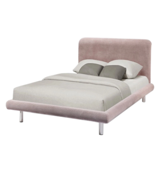 Кровать DLS Кира 200x180 Розовый (Boucle pink Нержавеющая сталь) фото-1