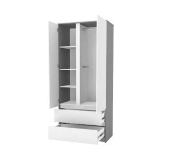 Шкаф гардероб Верес Берн 900 38.47.2 90x50.3x207 Серый (Бело/Графитовый) фото-2
