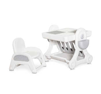 Стол детский Mealux Robin со стулом 58x61 Белый (KD-F051 White / Grey) фото-2