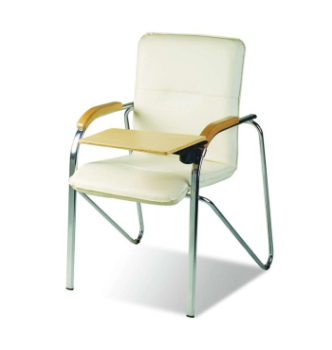 Кресло конференционное Новый Стиль Samba T Wood Chrome со столиком Серый (ZT-13 1.035)