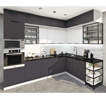 Тумба верхняя кухонная Комфорт Мебель Модульные кухни Лофт крашеный В30.92 метал. открытая 30x30x92 Бежевый (Дуб золотой) фото-2