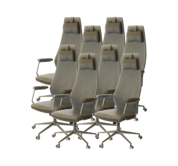 Комплект крісел АКЛАС Ронін CH TILT 4 шт Сірий (Wax PU 424 чорно-сірий) фото-1
