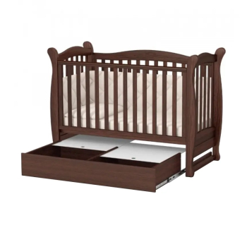 Кровать для новорожденных Верес ЛД15 15.3.1.1 с ящиком без маятника 40.6.1 120x60 Коричневый (Орех) фото-2