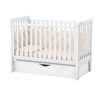 Кровать для новорожденных Верес ЛД12 12.3.1.7 с маятником и ящиком 40.41.1 120x60 Белый (Белый) фото-1