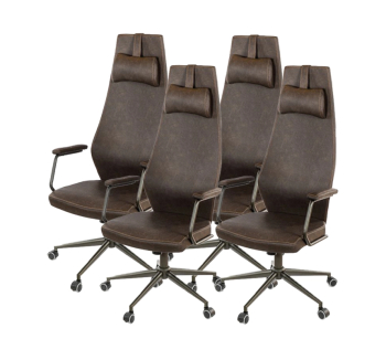 Комплект крісел АКЛАС Ронін CH TILT 4 шт Коричневий (Wax PU 421 темно-коричневий) фото-1