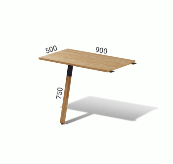 Стол приставной M-Concept Серия Джет Вуд J1.06.09.W 70x50 Серый (Антрацит (в)) фото-2