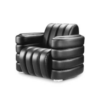 Кресло DLS XXL-1 112x102 Черный (Флай 2230 Нержавеющая сталь) фото-1