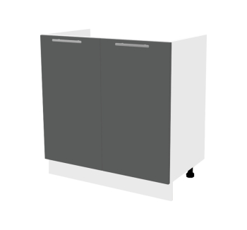 Тумба кухонная под мойку Комфорт Мебель Модульные кухни Эко Н80.82.2Д 80x45x82 Серый (Графит Белый) фото-1