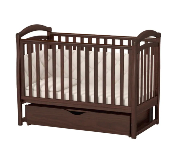 Кровать для новорожденных Верес ЛД6 06.3.1.1 с маятником и ящиком 40.2.1 120x60 Коричневый (Орех) фото-1