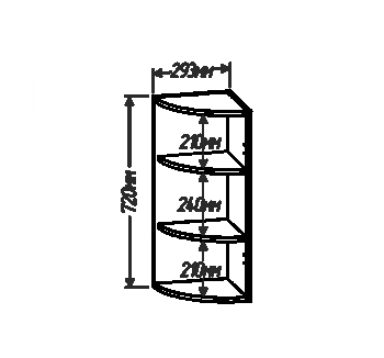 Тумба верхняя кухонная Комфорт Мебель Модульные кухни Лофт крашеный В30.72.1Д. угл.гнут. 30x32x72 Черный (Черный матовый К-1353 Дуб сонома) фото-2