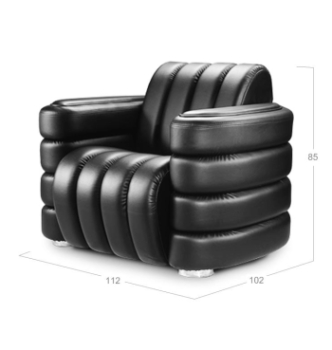 Кресло DLS XXL-1 112x102 Коричневый (Rodeo 311 Нержавеющая сталь) фото-2