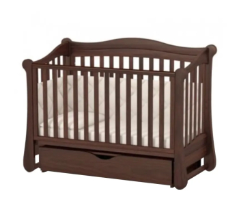 Ліжко для немовлят Верес ЛД18 18.3.1.1 з маятником та шухлядою 40.2.1 120x60 Сірий (Біло/Графітовий) фото-1