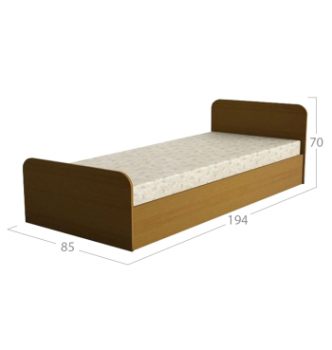 Кровать Тиса Мебель КР-110 190x80 Коричневый (Ольха темная) фото-2