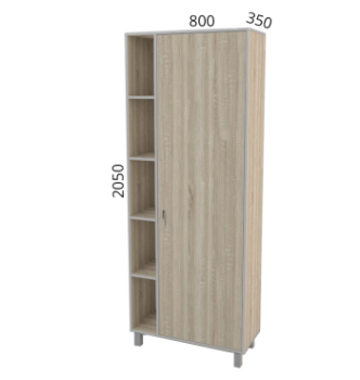 Шкаф гардероб Тиса Мебель ШС-827 80x35x205 Серый (Серый) фото-2