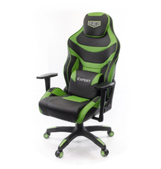 Кресло геймерское AMF VR Racer Expert Champion Зеленый (PU Черный/Зелёный) фото-1