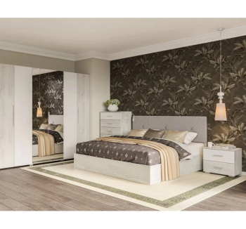 Ліжко Світ меблів двоспальне Ромбо 200x180 Сірий (Артвуд світлий Дерев'яний) фото-2