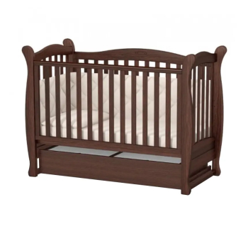 Ліжко для немовлят Верес ЛД15 15.3.1.1 з шухлядою без маятника 40.6.1 120x60 Коричневий (Горіх) фото-1