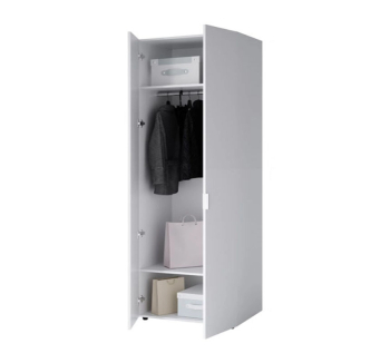 Шкаф гардероб ДОМ Сота Т 90 90x50x240 Белый (Белый Алюминий) фото-2