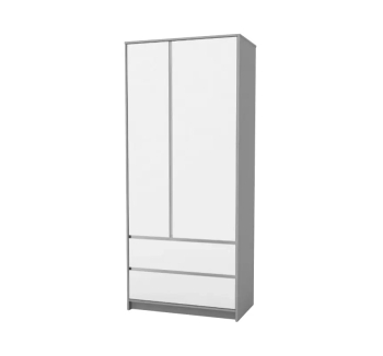 Шкаф гардероб Верес Берн 900 38.47.2 90x50.3x207 Серый (Бело/Графитовый) фото-1