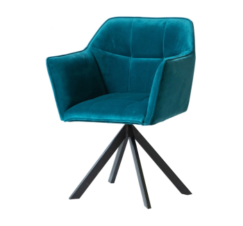 Кресло MegaStyle Arni M (поворотное) Синий (Great Denim Ral 9005 Черный глянец) фото-1