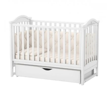 Ліжко для немовлят Верес ЛД3 03.3.1.1 з маятником та шухлядою 40.2.1 120x60 Сірий (Біло/Графітовий) фото-1